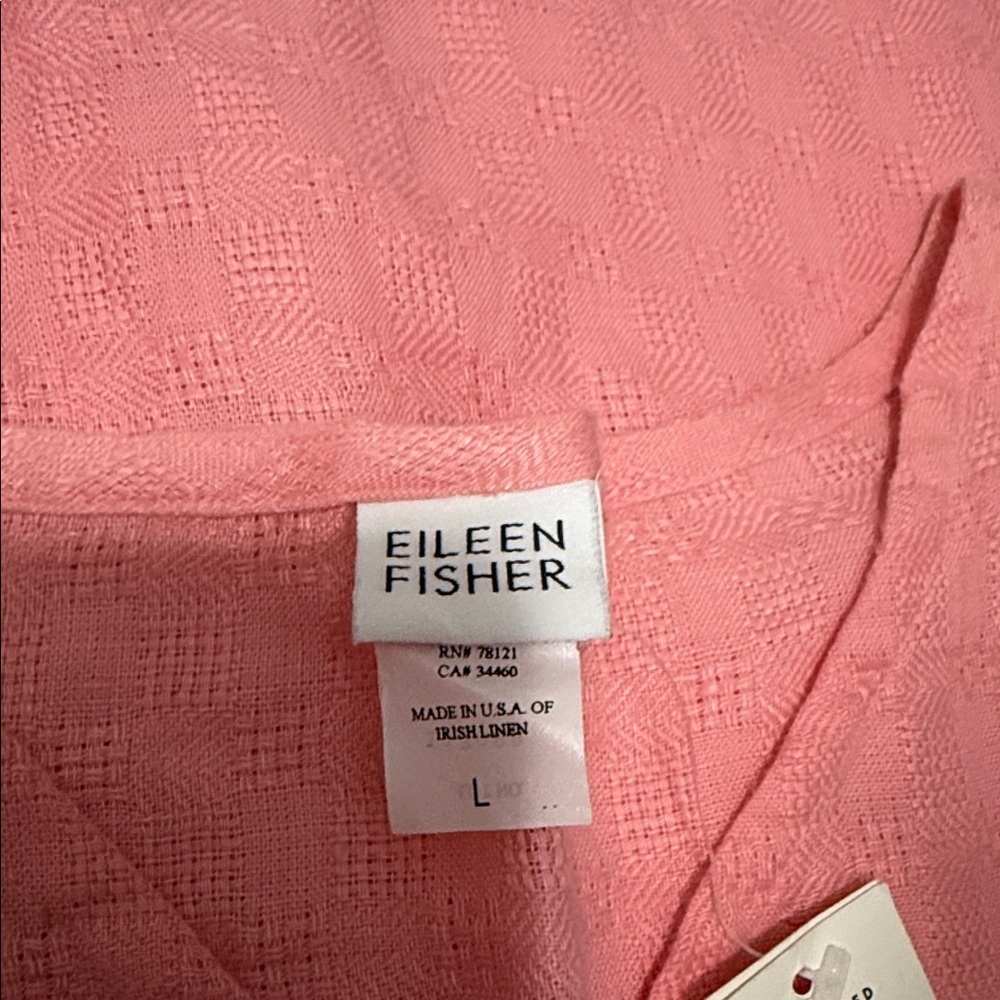 NWT!! Eileen Fisher - Textured Irish Linen Maxi Dress - Pink - Size Large - Picture 11 of 11